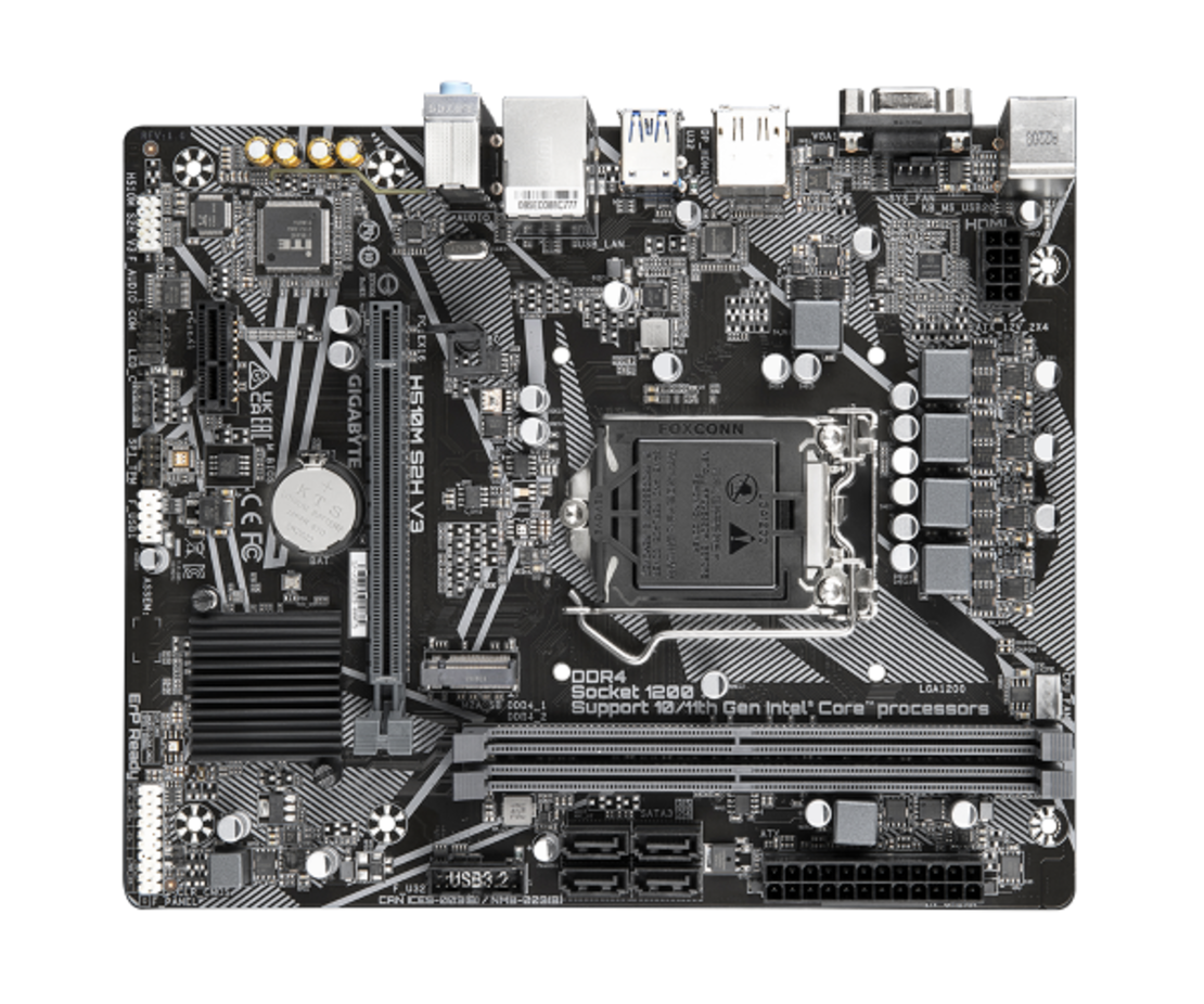 לוח דור 11/10 Gigabyte H510M S2H V3 LGA1200 VGA DVI HDMI