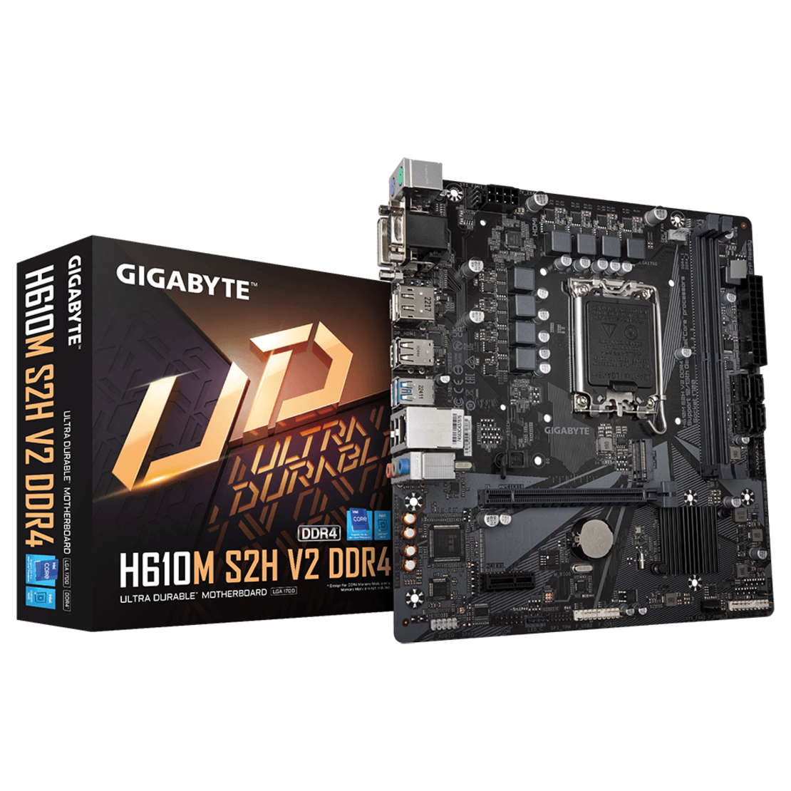 לוח למעבדי אינטל Gigabyte H610M S2H V2 Micro-ATX VGA DVI DP HDMI