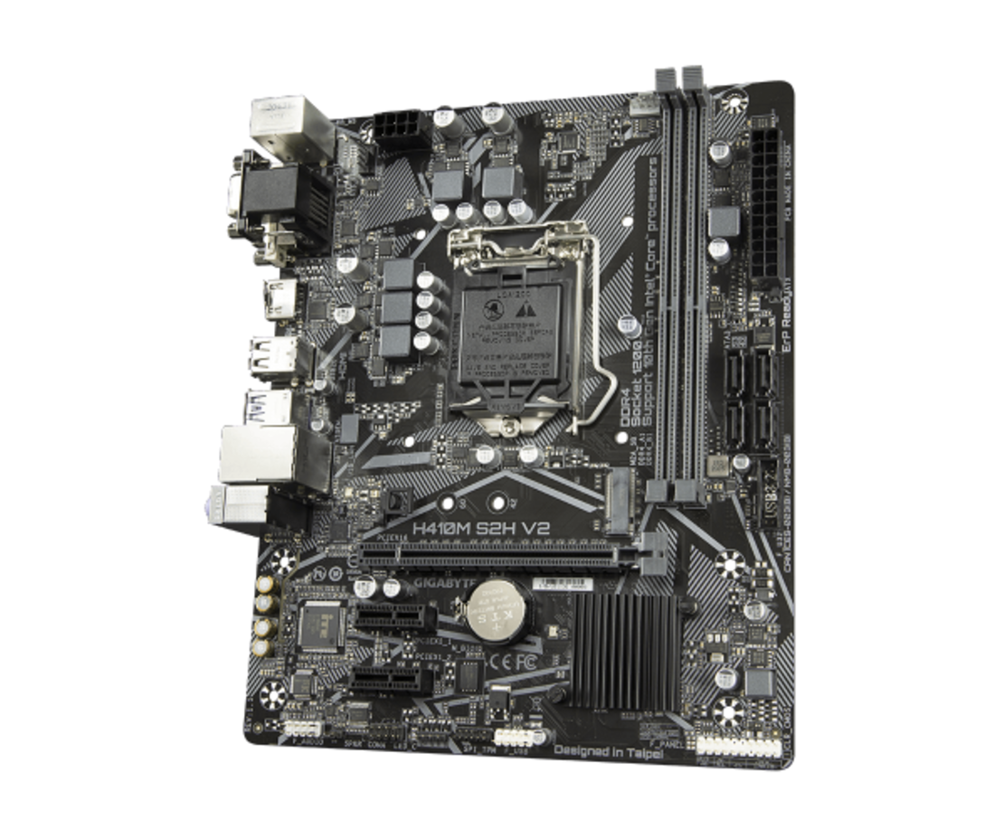 לוח דור 10 Gigabyte H410M S2H V2 1.7 M-Atx VGA DVI HDMI LGA1200