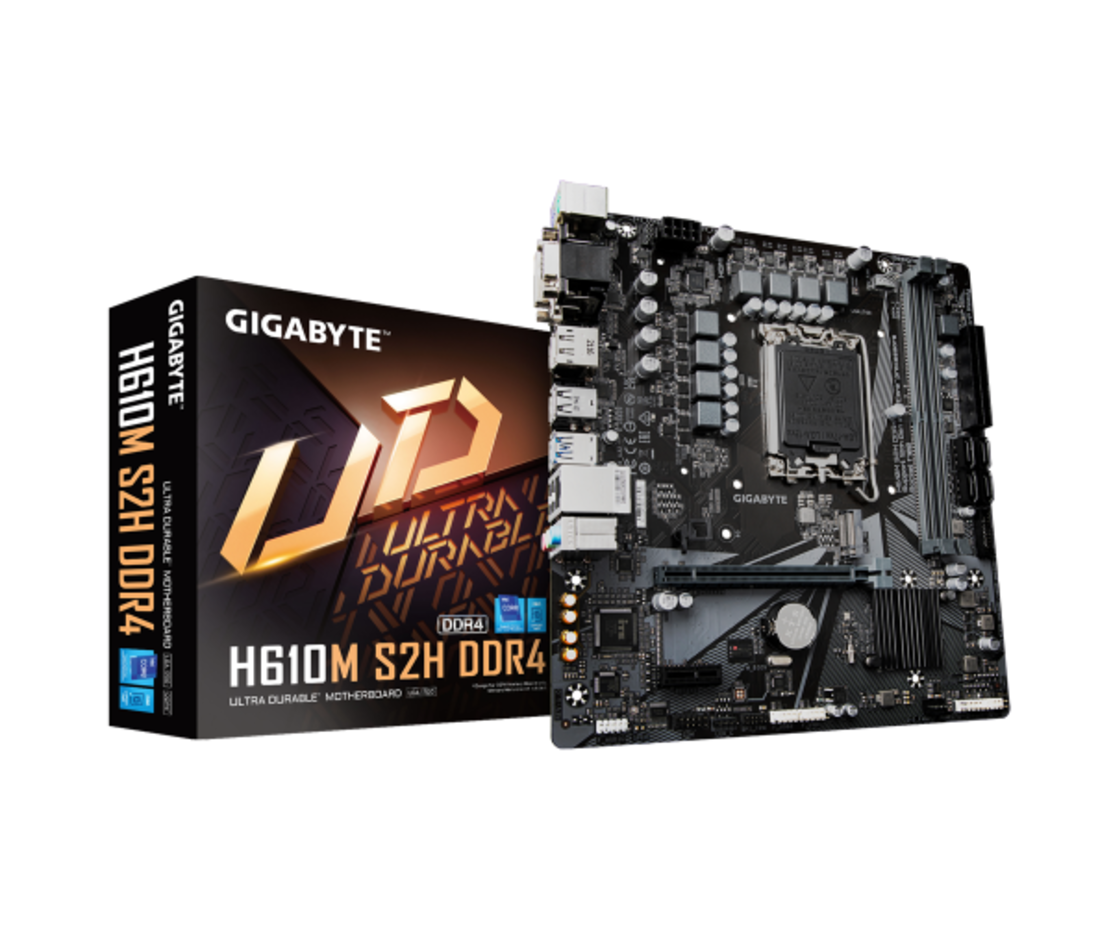 לוח לאינטל דור 12 Gigabyte H610M S2H DDR4 VGA DVI DP HDMI