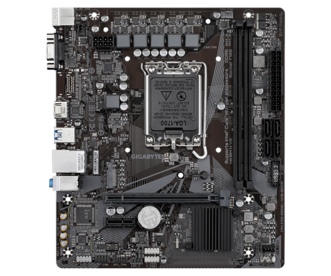 לוח לאינטל דור 12-14 Gigabyte H610M H V2 DDR5 VGA HDMI