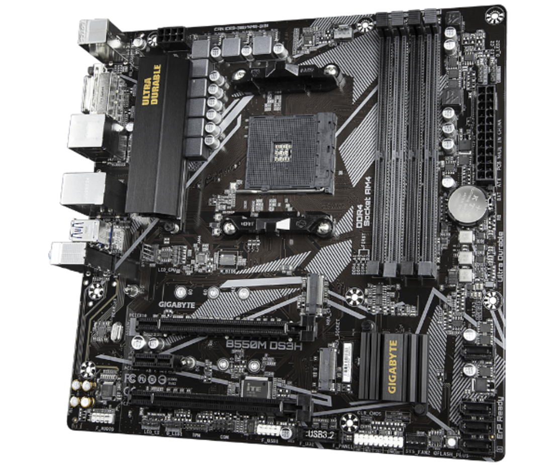לוח אם למעבדי Gigabyte B550M DS3H 1.7 DDR4 Micro-Atx For AMD AM4