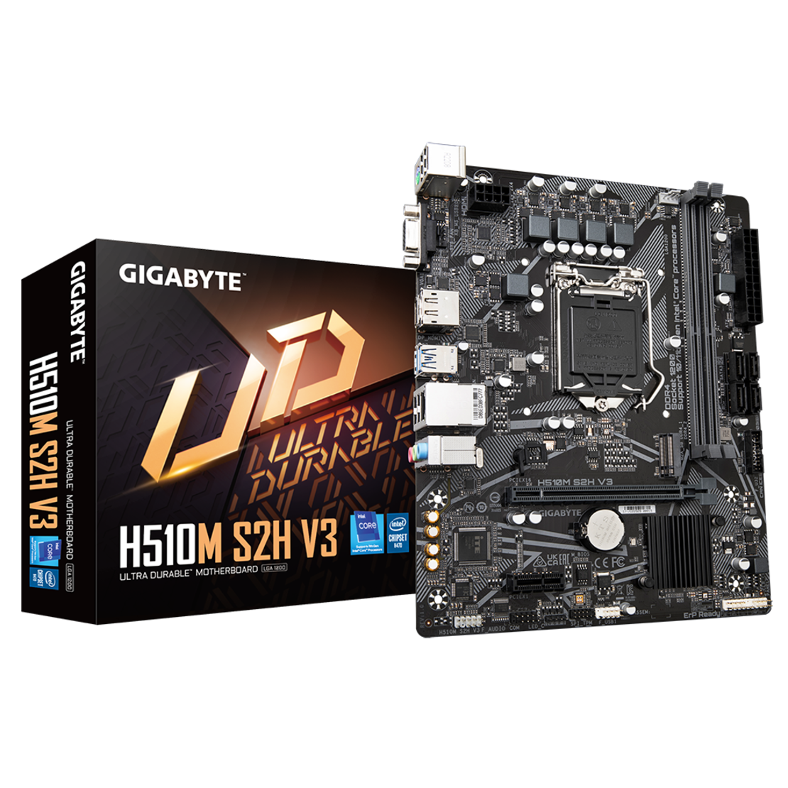 לוח דור 11/10 Gigabyte H510M S2H V3 LGA1200 VGA DVI HDMI