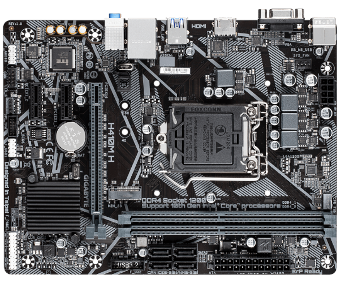 לוח אם למעבדי אינטל דור 10 Gigabyte H410M H V3 Micro-ATX LGA1200