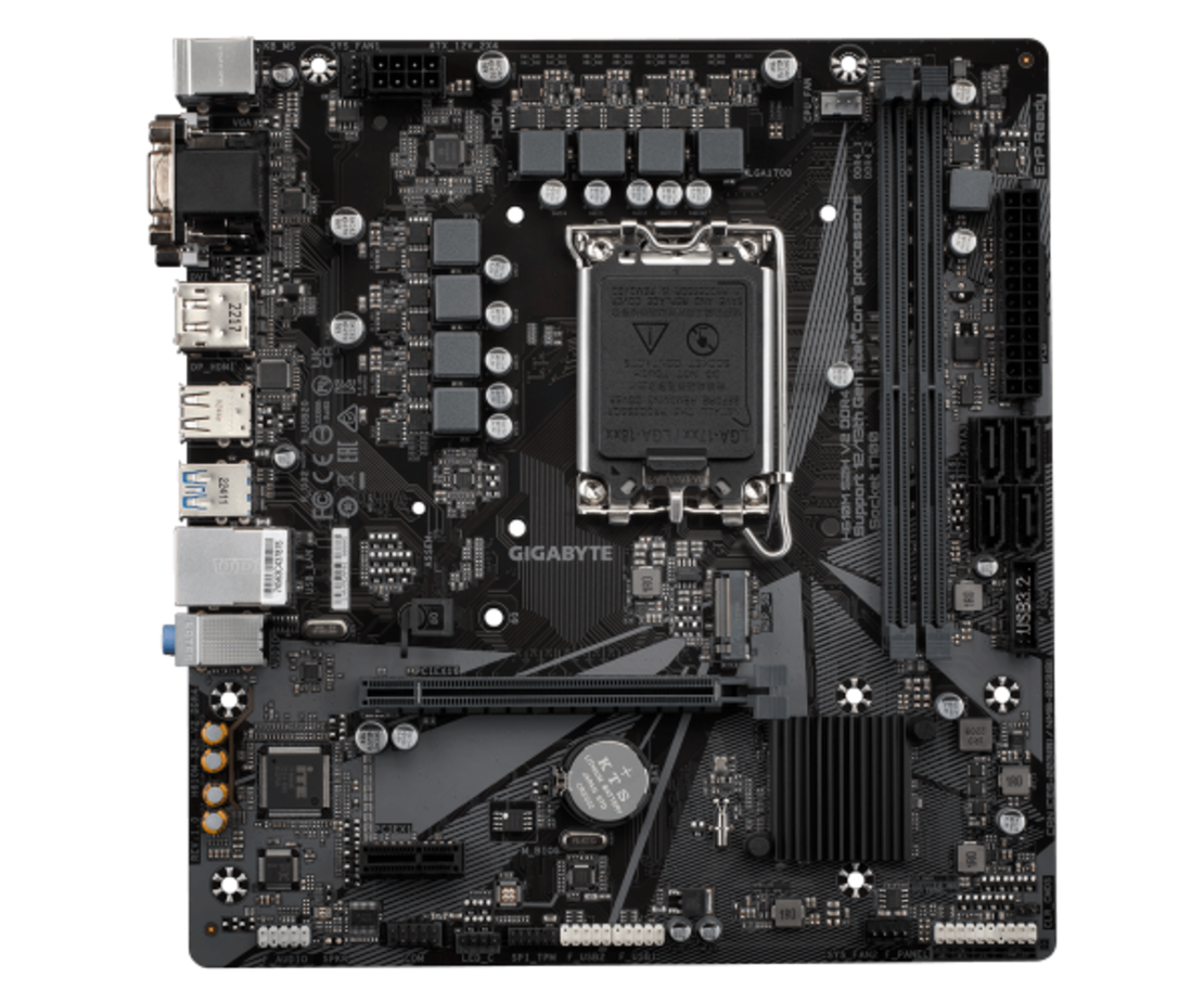 לוח למעבדי אינטל Gigabyte H610M S2H V2 Micro-ATX VGA DVI DP HDMI