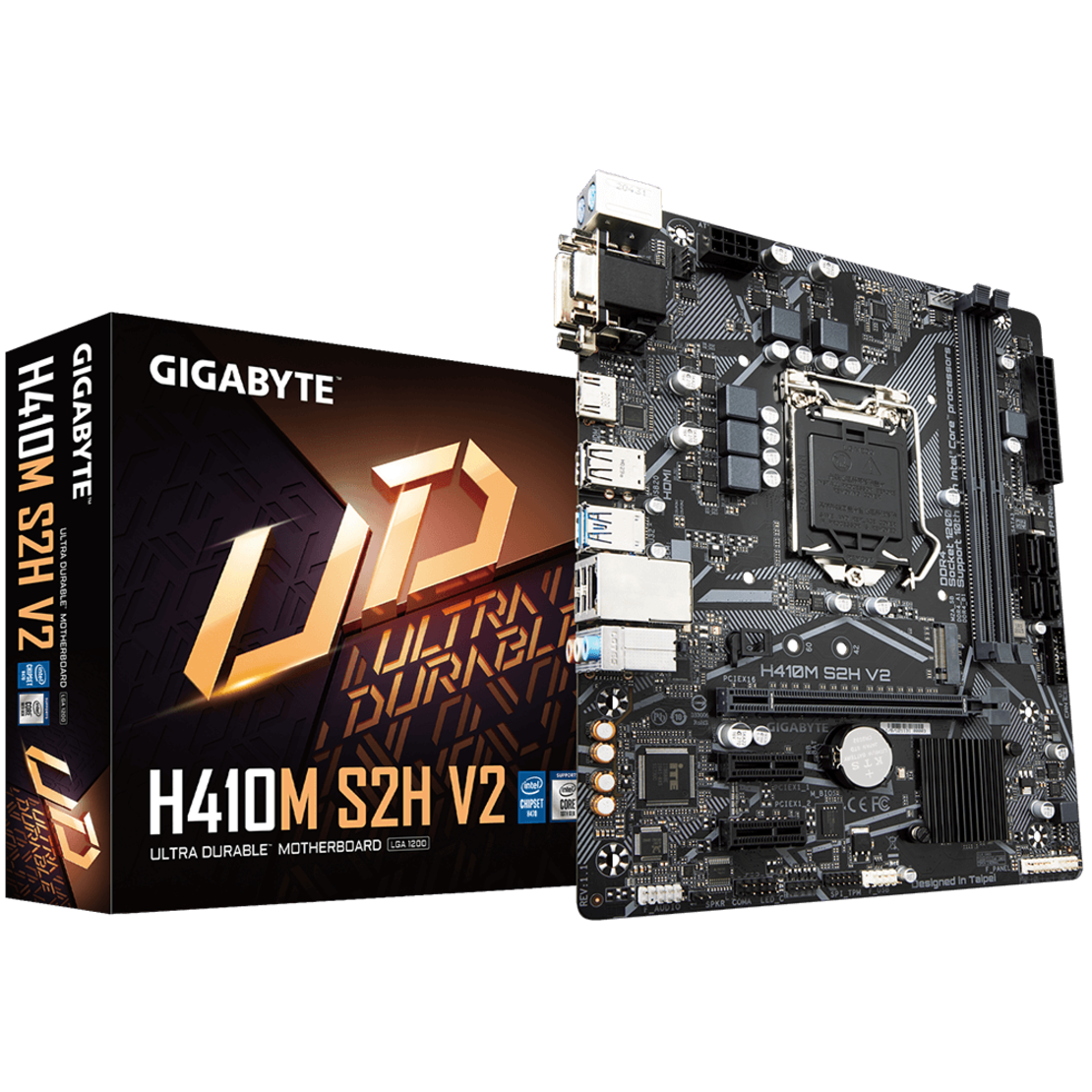 לוח דור 10 Gigabyte H410M S2H V2 1.7 M-Atx VGA DVI HDMI LGA1200