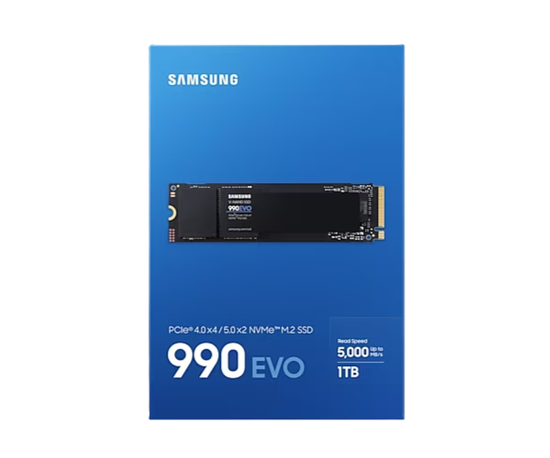 דיסק פנימי Samsung 990 EVO 1TB PCIE4.0X4/5.0X2 NVME gen 4/5