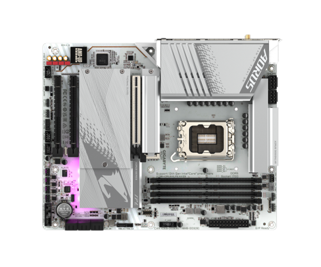 לוח אם Gigabyte Z790 AORUS ELITE AX ICE ATX DDR5 WIFI BT WHITE