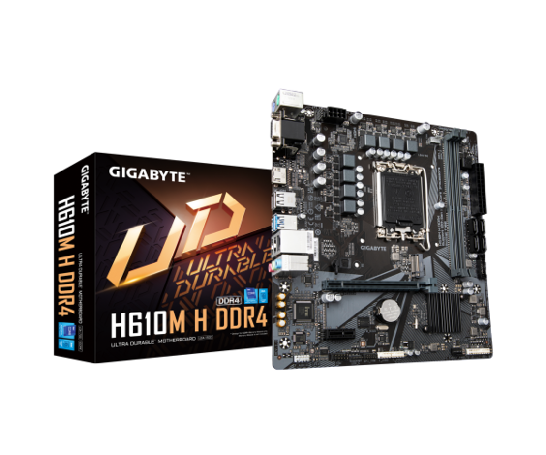 לוח לאינטל דור 12 Gigabyte H610M H DDR4 rev 1.2 VGA HDMI