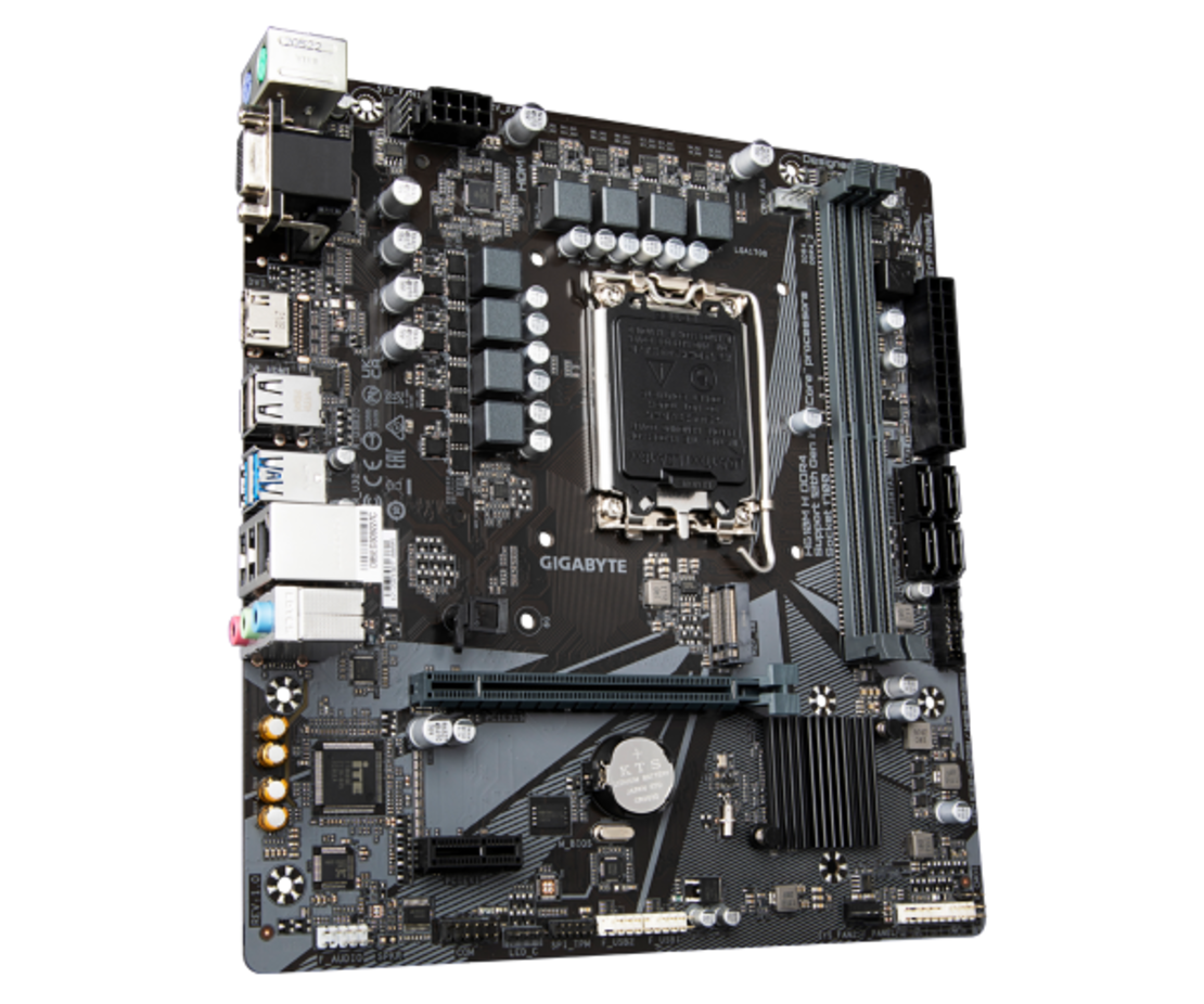 לוח לאינטל דור 12 Gigabyte H610M H DDR4 V2 REV1.0 VGA HDMI