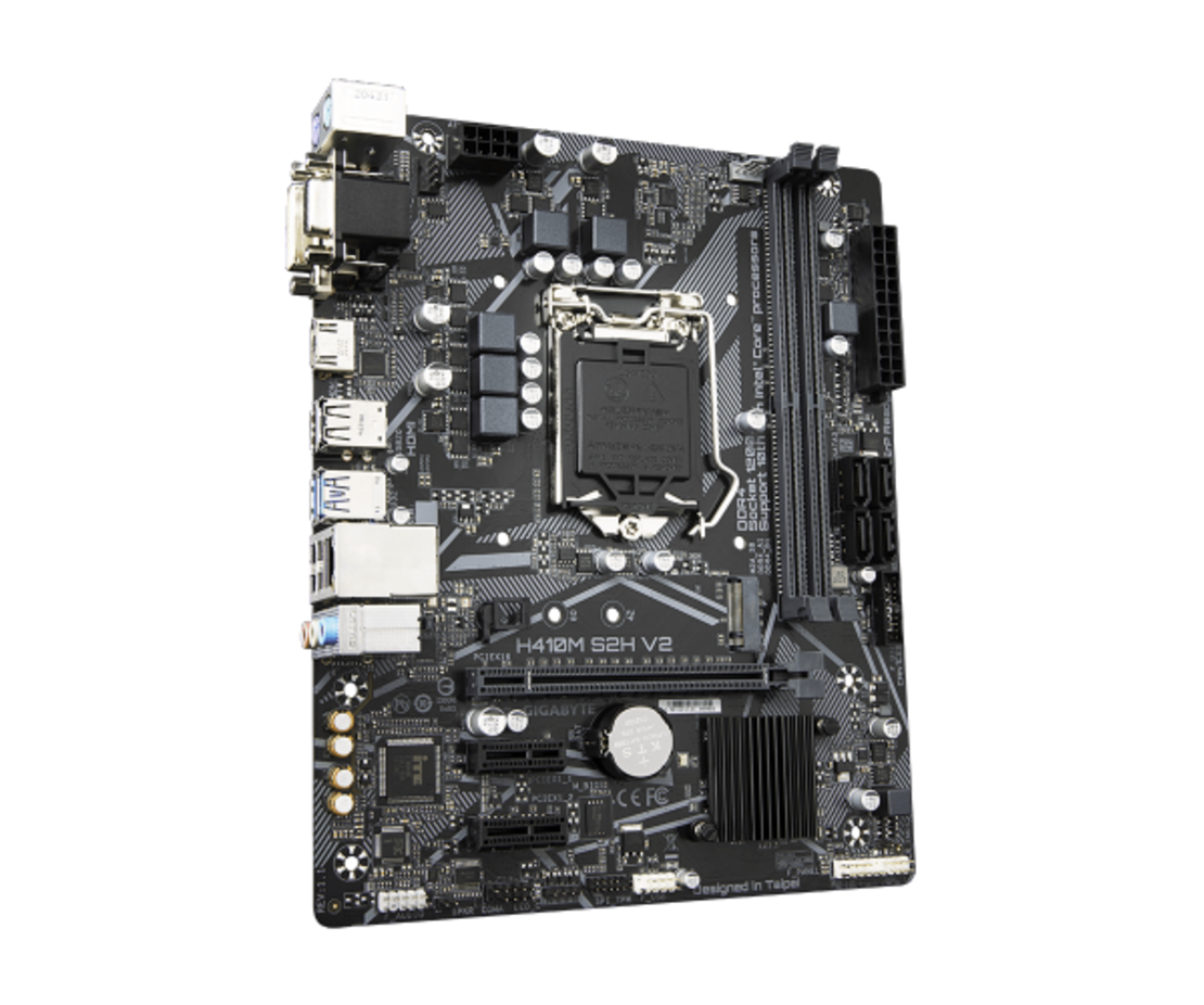 לוח דור 10 Gigabyte H410M S2H V2 1.7 M-Atx VGA DVI HDMI LGA1200