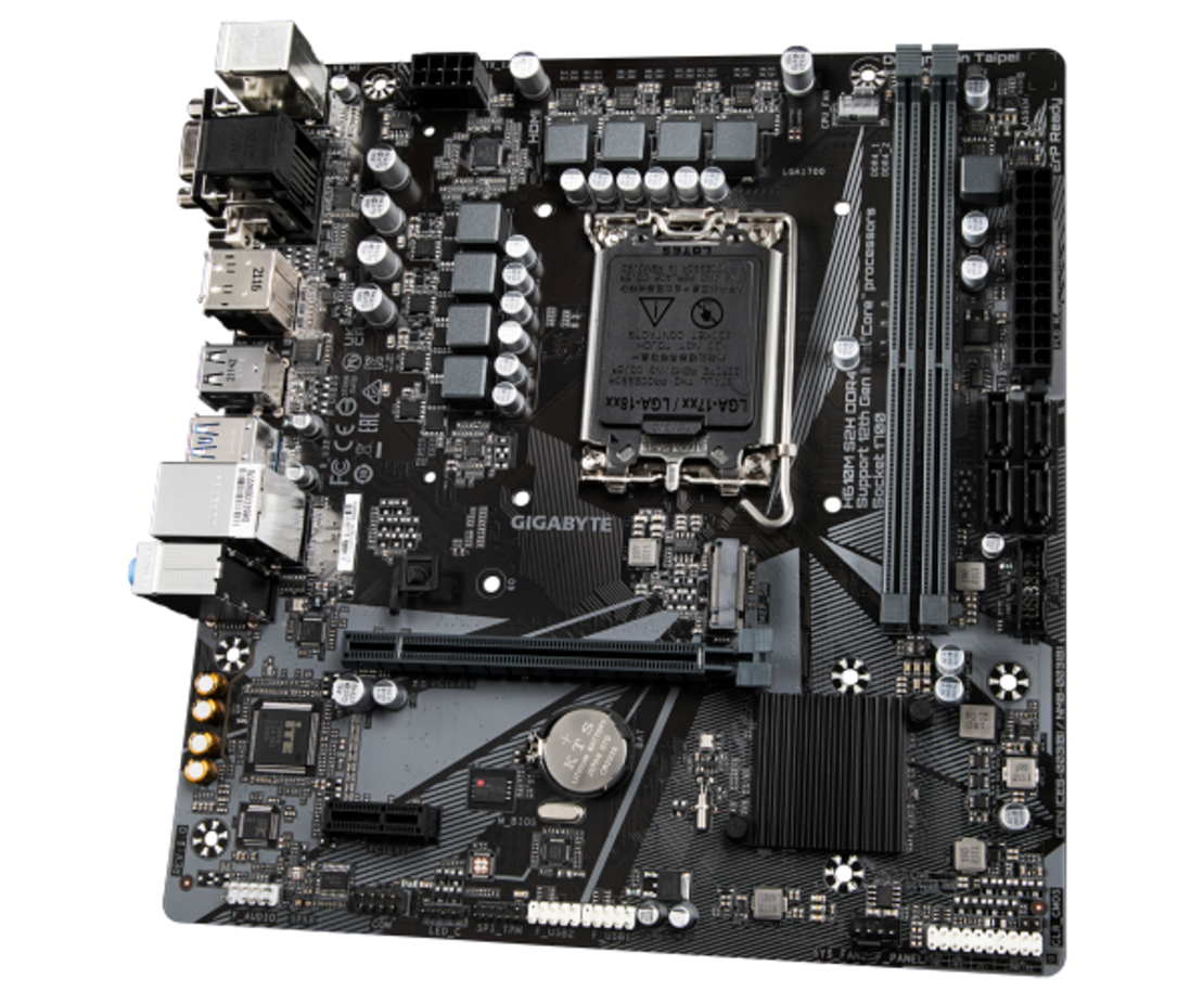 לוח לאינטל דור 12 Gigabyte H610M S2H DDR4 VGA DVI DP HDMI