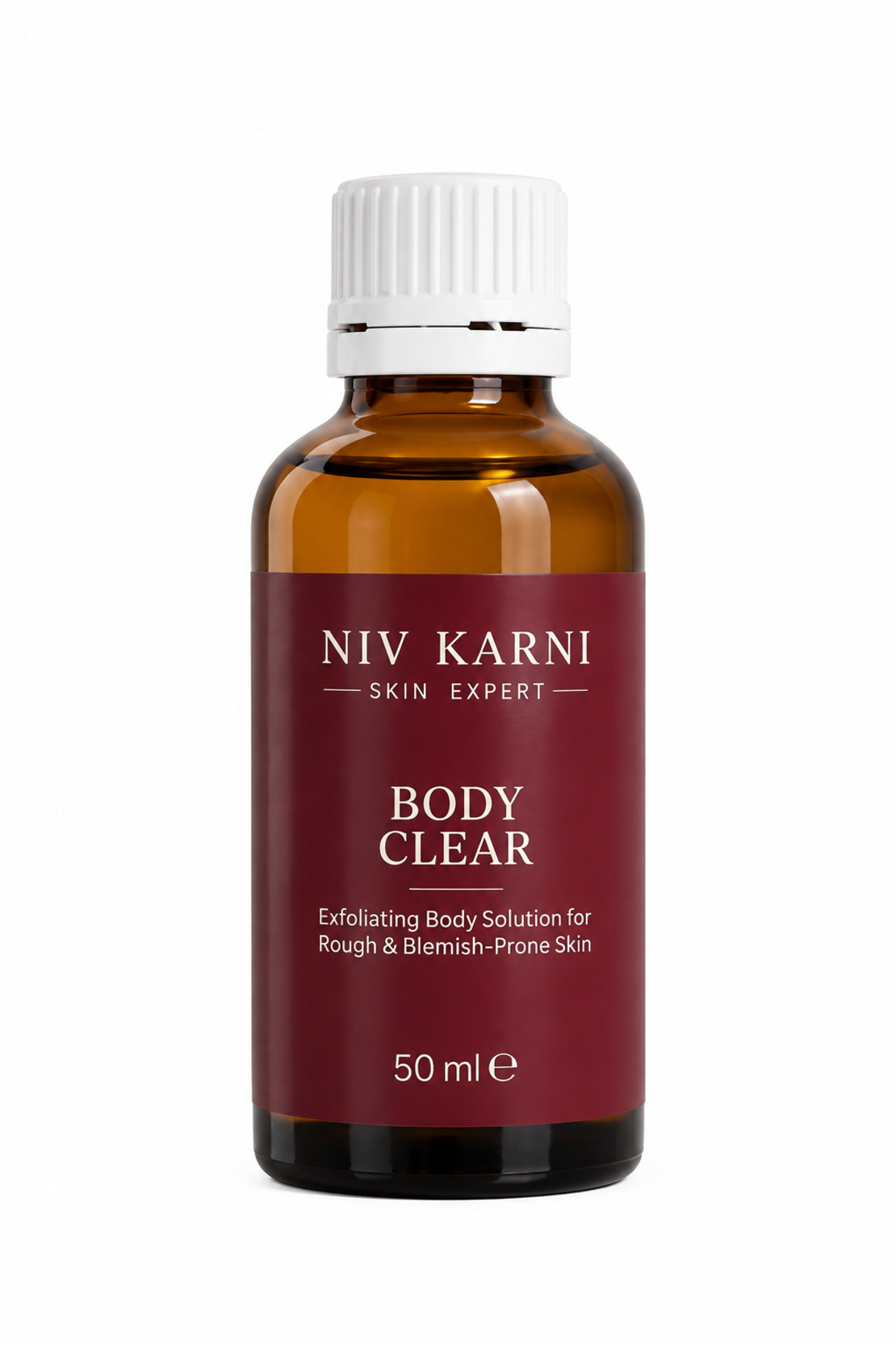 BODY CLEAR – תמיסה פעילה לחידוש והחלקת עור הגוף | לעור מחוספס, פצעונים וקרטוזיס פילאריס