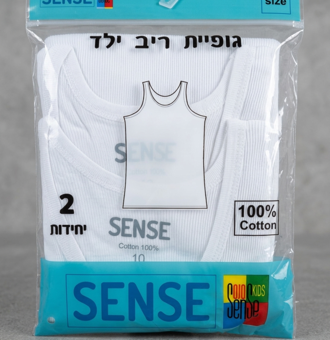 זוג גופיות סבא ילדים בד ריב