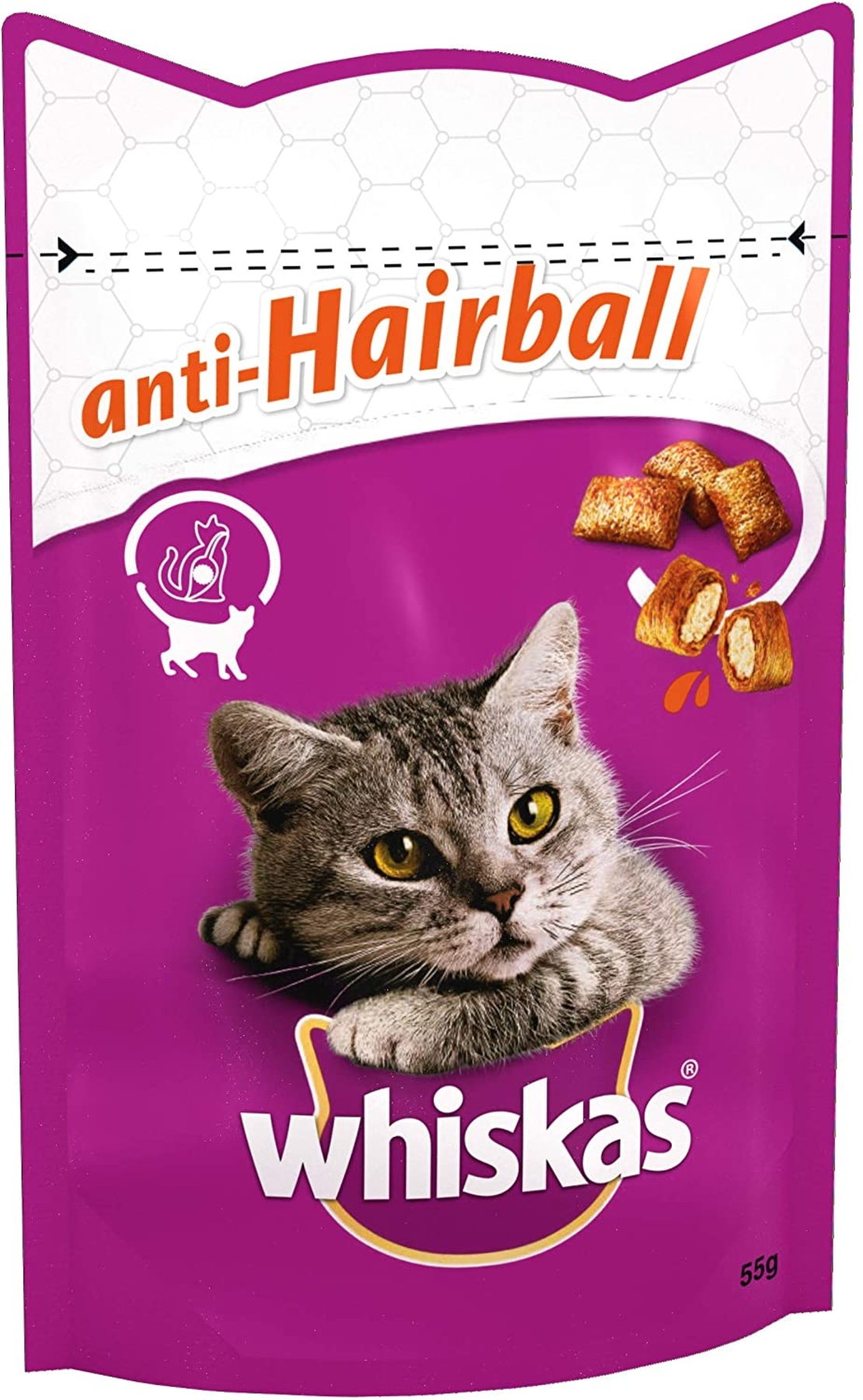 וויסקאס חטיף לחתולים כריות נגד כדורי שיער