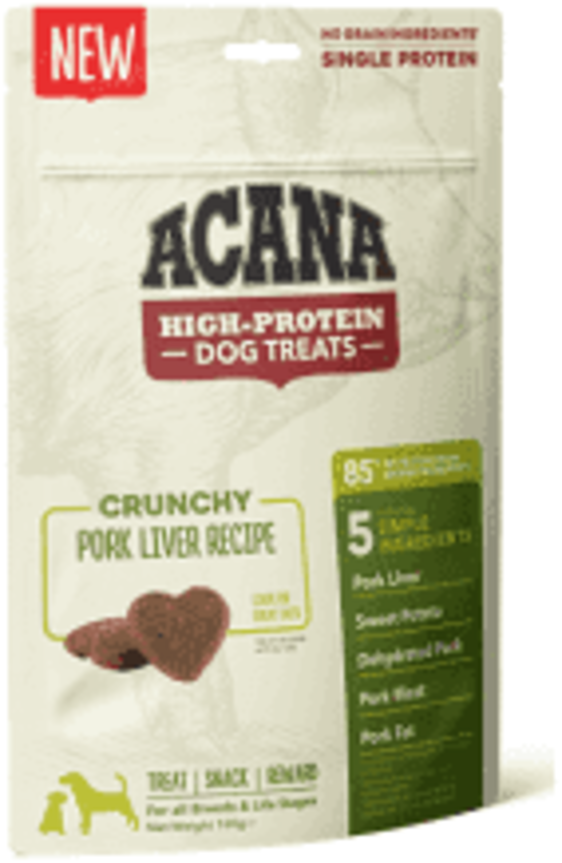 אקאנה חטיף קראנצ'י כבד חזיר לכלב ACANA Crunchy High-Protein Dog Treats