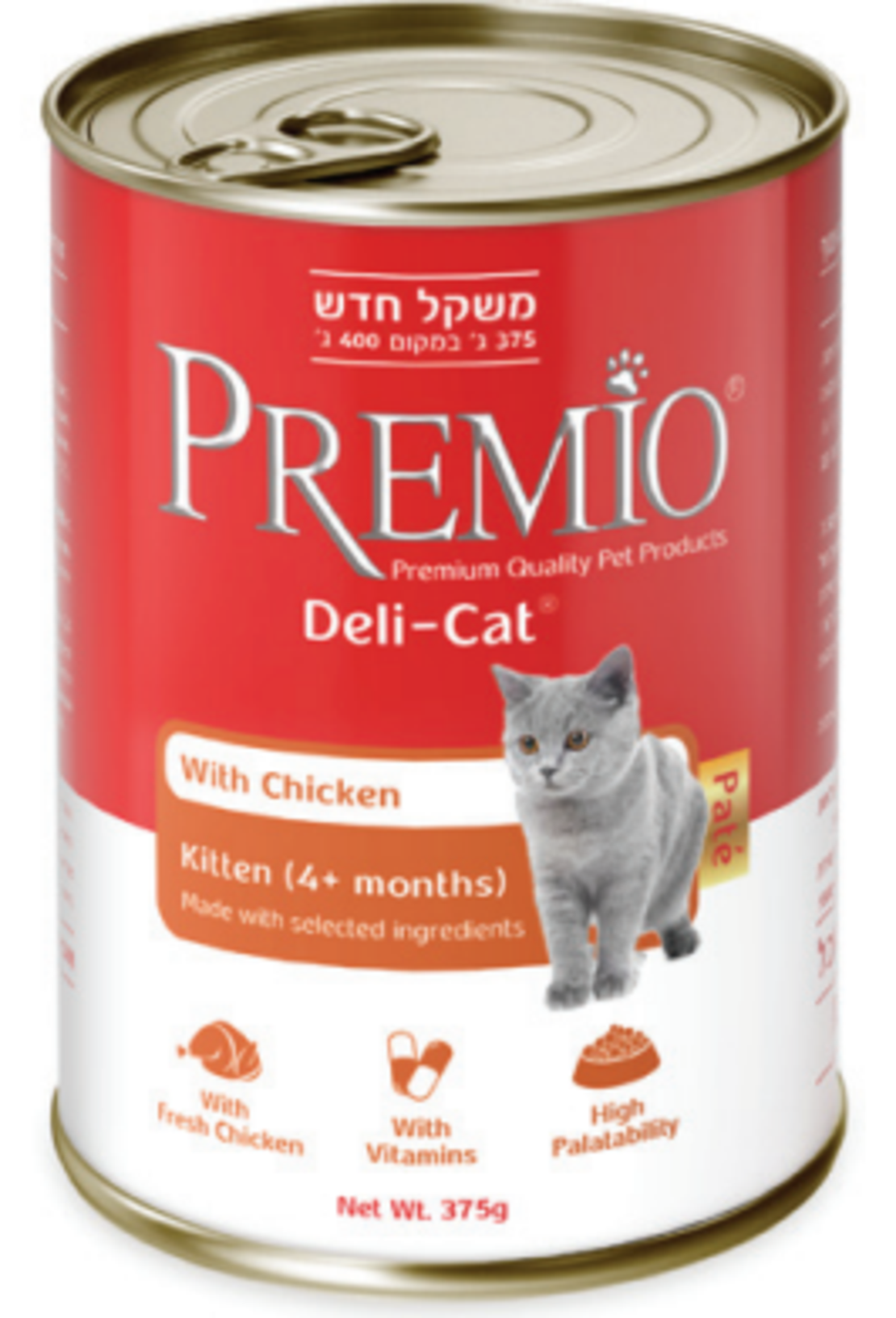 פרמיו דליקט פטה עוף לחתול בוגר 375 גרם