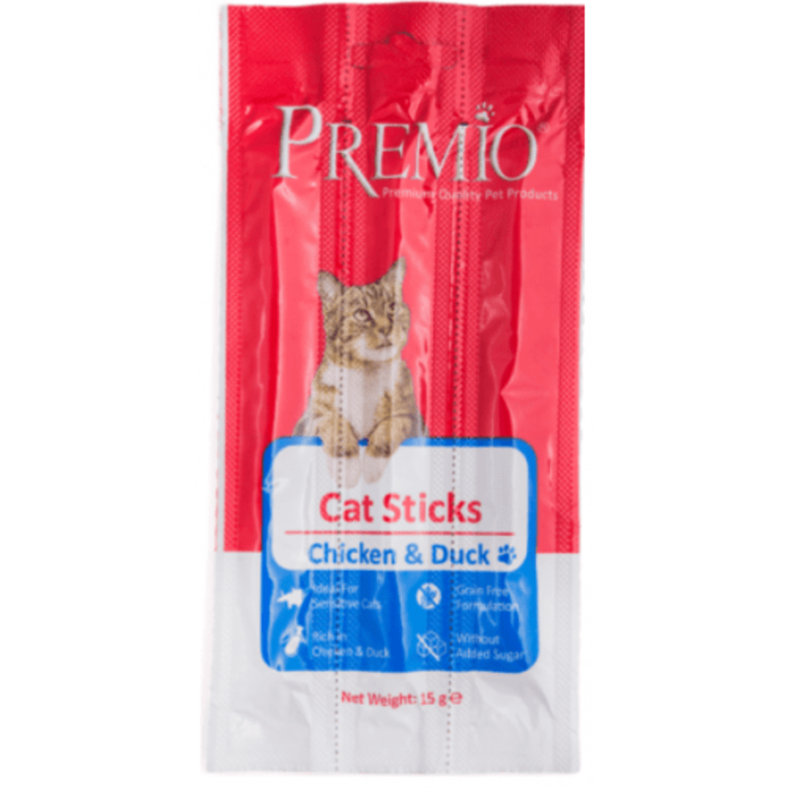 חטיף לחתול מקלות פרמיו בטעם עוף וברווז- Premio chicken and duck sticks
