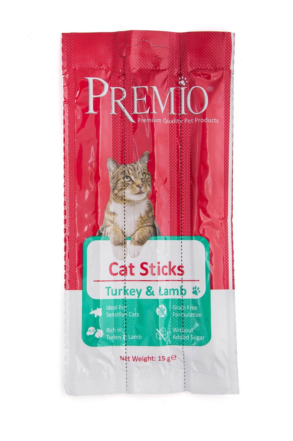 חטיף לחתול מקלות פרמיו בטעם הודו וכבש- Premio turkey and lamb sticks