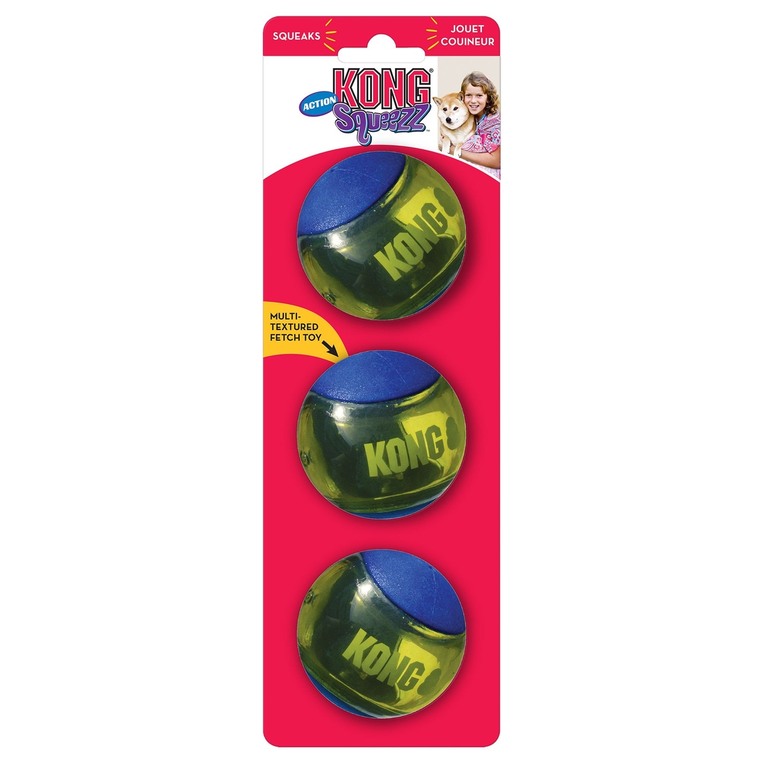 שלישיית כדורי קונג סקוויז אקשן – KONG Squeezz Action