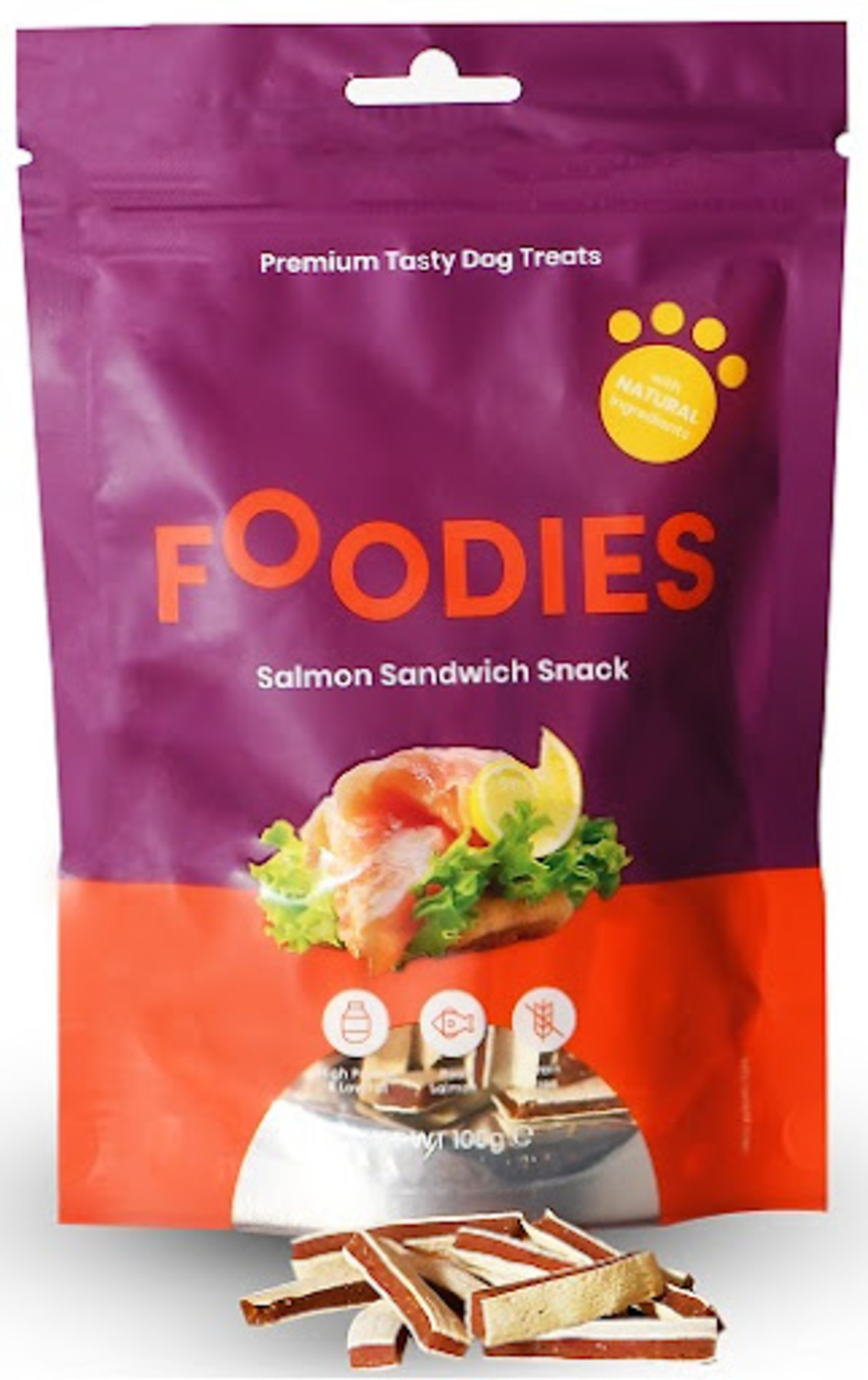 חטיף לכלב פודיס סנדוויץ' סלמון - Foodies