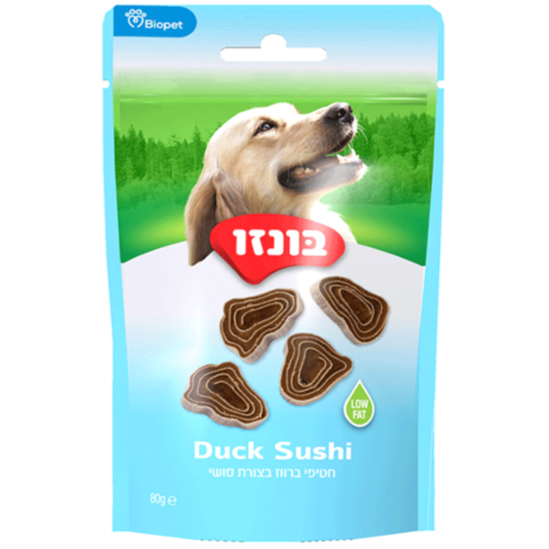 חטיף לכלב בונזו - חטיפי ברווז בצורת סושי