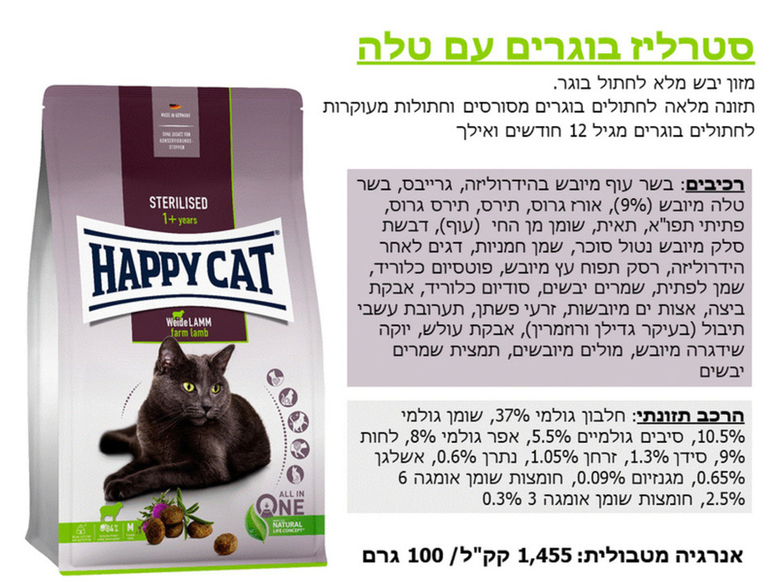 הפי קט סטרלייז טלה 4 ק