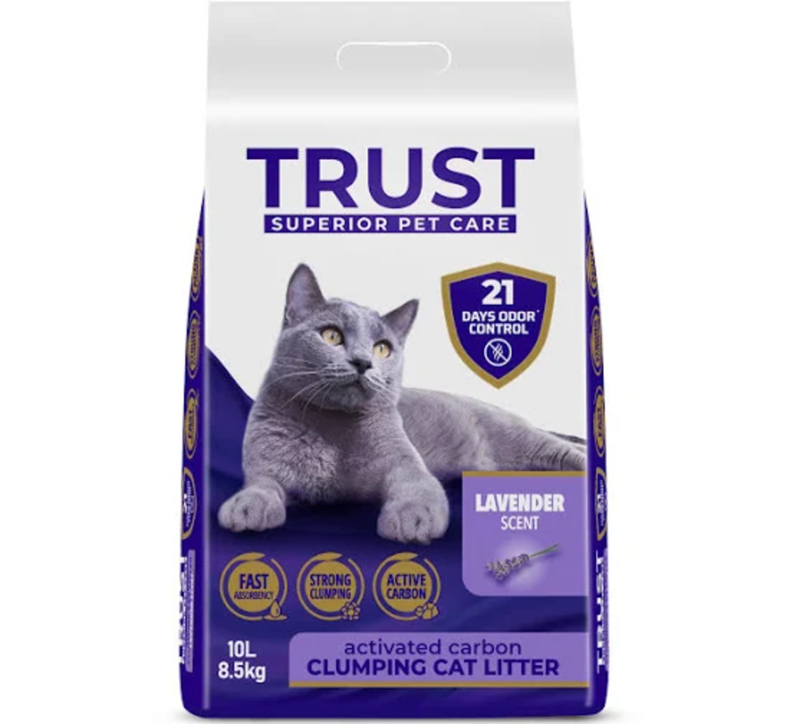 חול חתולים מתגבש טראסט לוונדר Trust Lavender | ‏10 ליטר