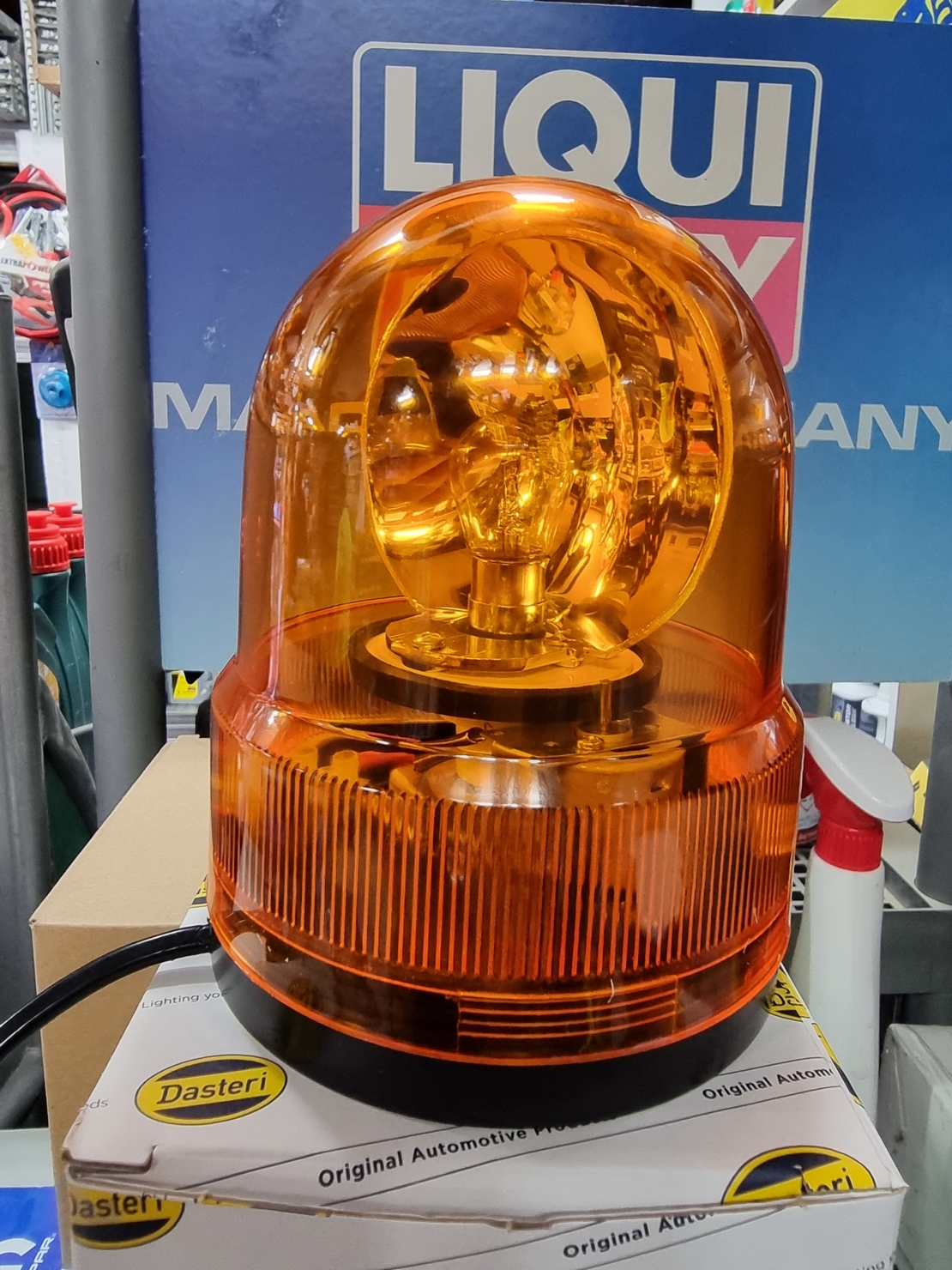 פנס מסתובב מהבהב כתום+מגנט 12v