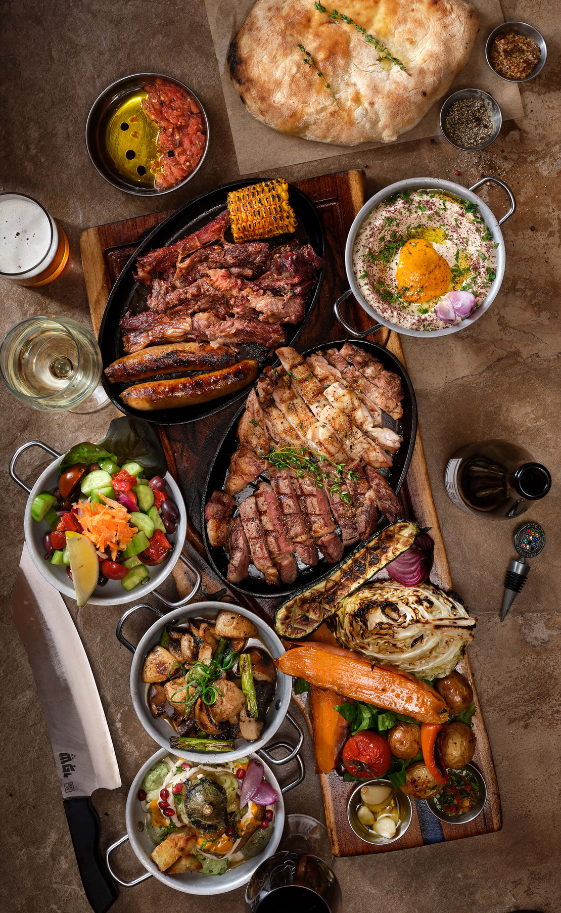 ארוחה לקבוצה הגשה למרכז שולחן