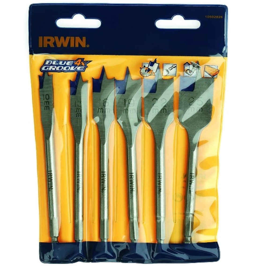 Irwin 10502826 4X-Speed Blue Groove Flat Bit Set (6 Pieces)