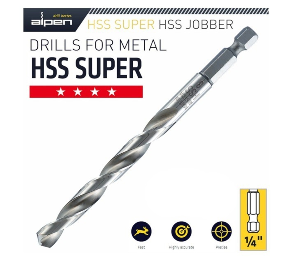 מקדח למתכת כניסה לאימפקט alpen HSS Super 4mm