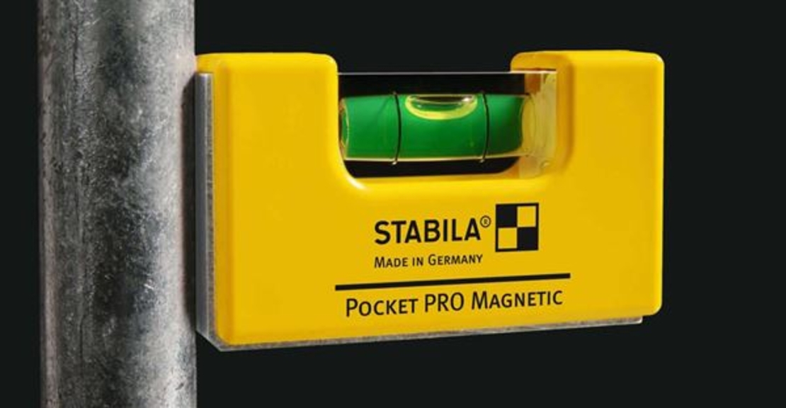 פלס כיס מגנטי + תפס לחגורה STABILA