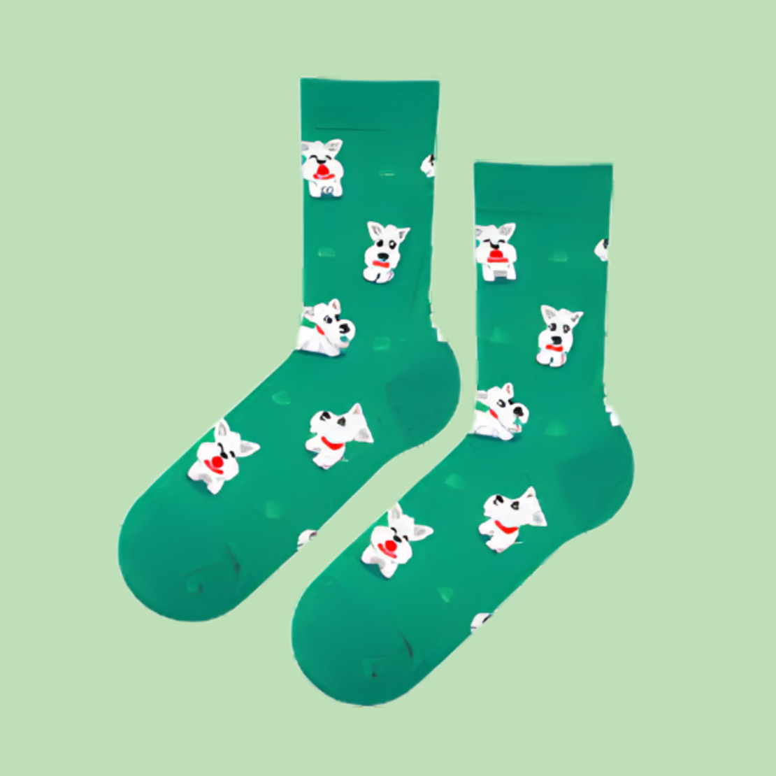 גרביים מעוצבים כלבלבי לבן - נשים