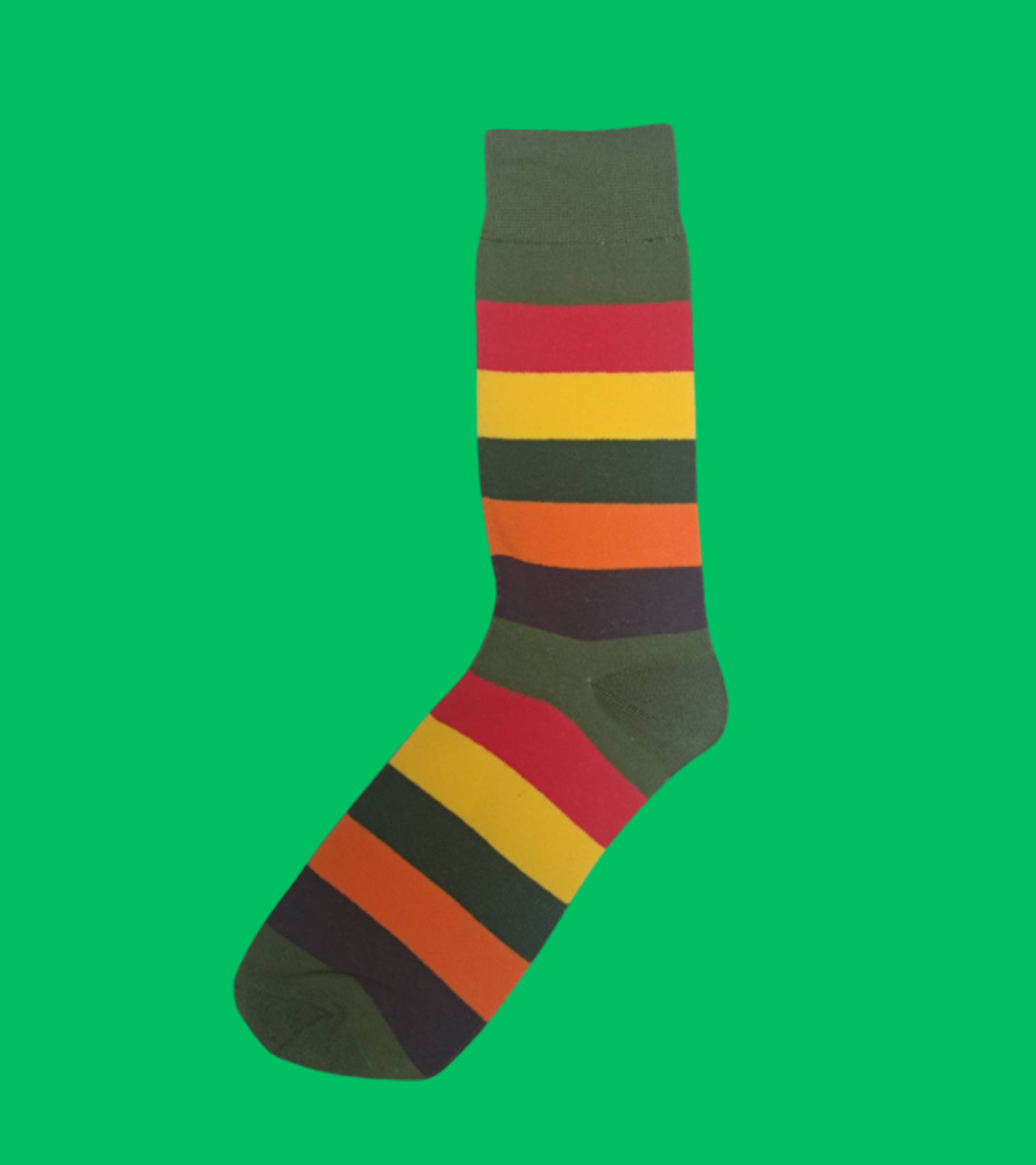 גרביים מעוצבים פסים צהוב-כתום-ירוק NEW