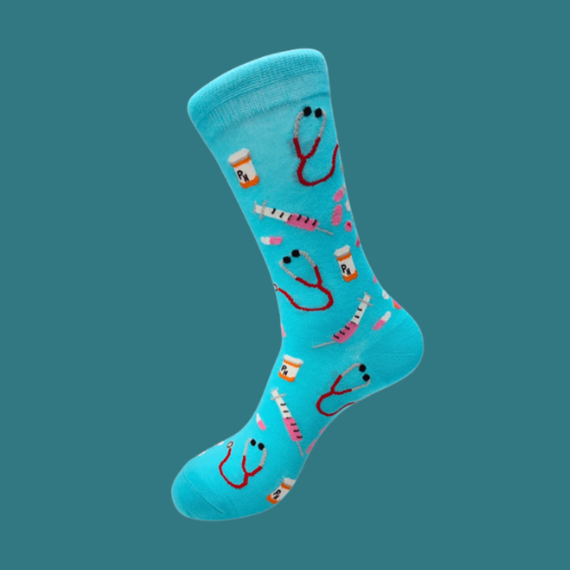 גרביים מעוצבים כלים של רופא כחול