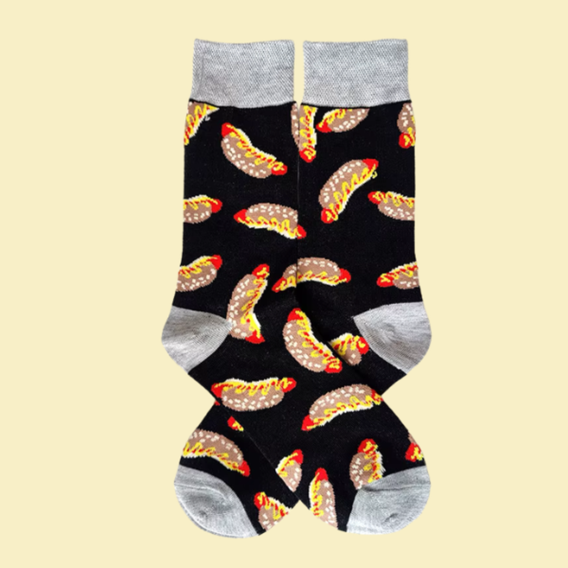 גרביים מעוצבים נקניקייה עם חרדל בלחמניה