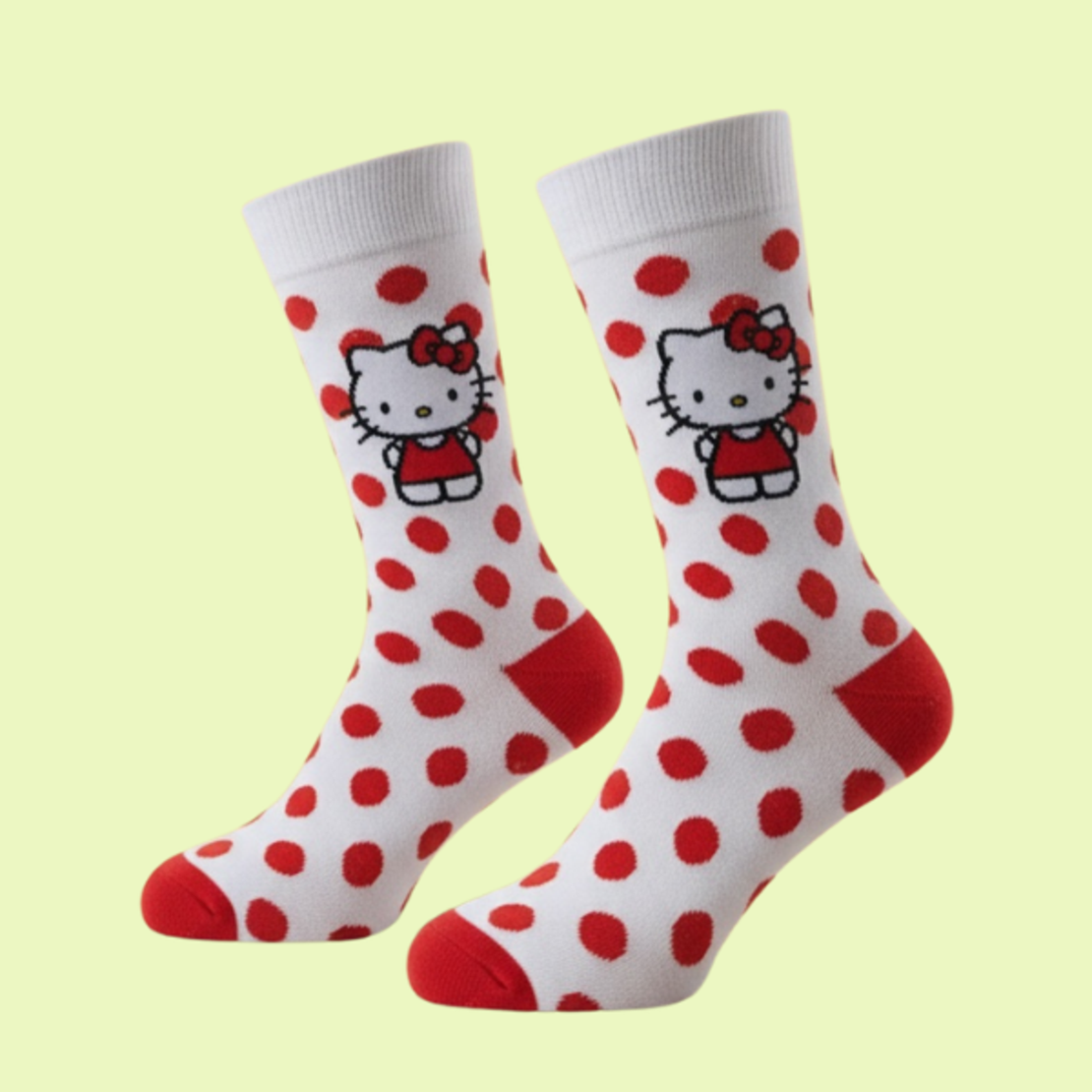 גרביים מעוצבים הלו קיטי לבן