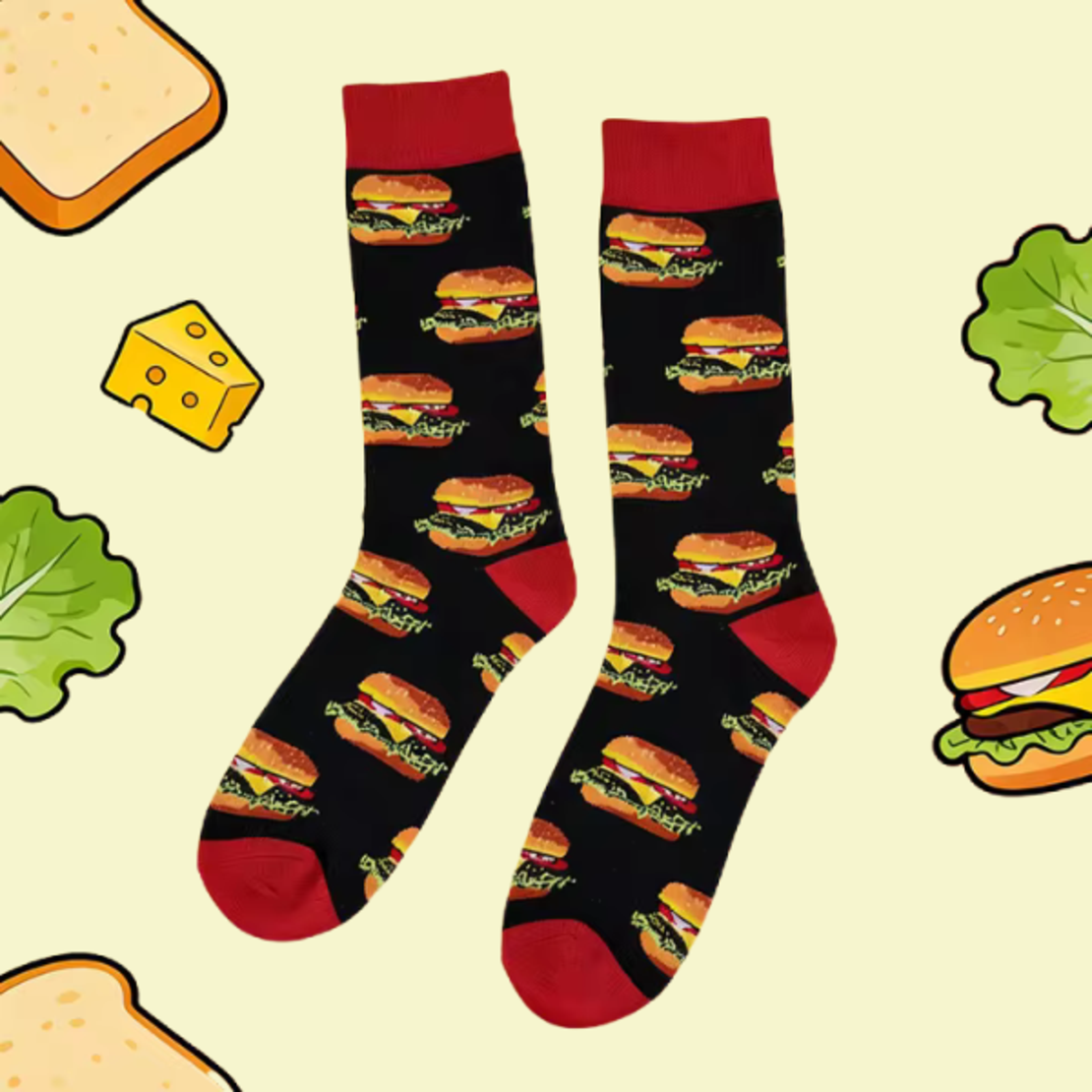 גרביים מעוצבים המבורגר צ'יז