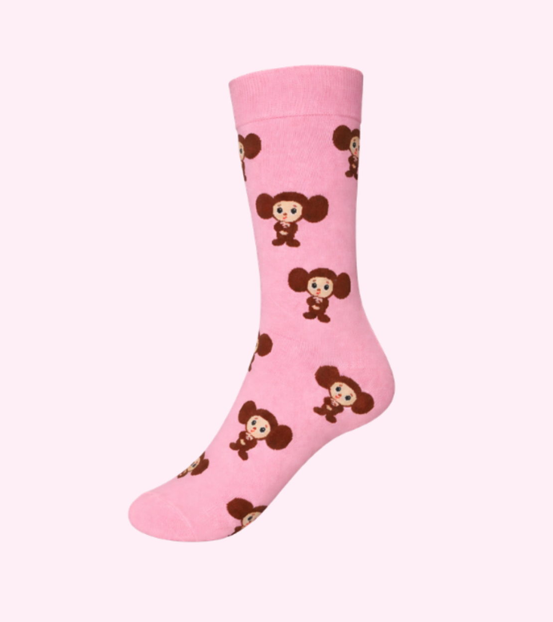 גרביים מעוצבים קוף ציבורשקה ורוד