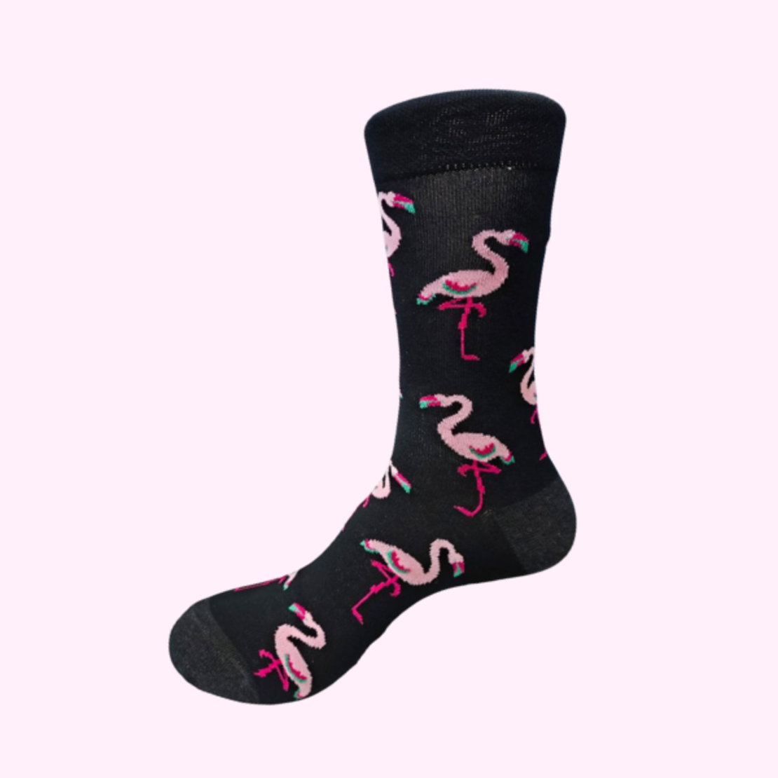 גרביים מעוצבים פלמינגו שחור