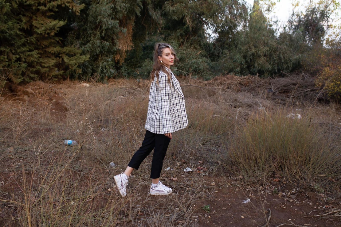 ג'קט אלגנטי משובץ