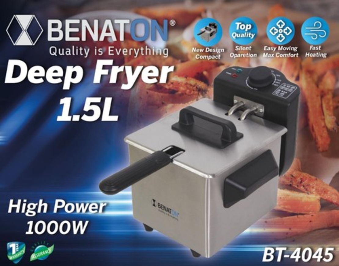 צ׳יפסר סיר טיגון חשמלי 1.5 ליטר Benaton BT-4045