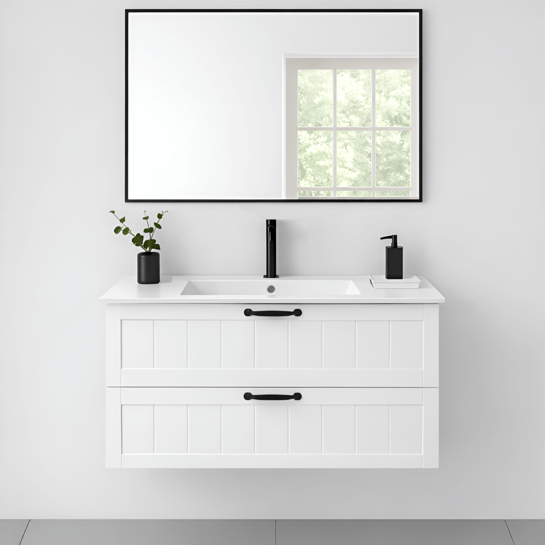 ארון אמבטיה תלוי דגם שחר רוחב 100 ס