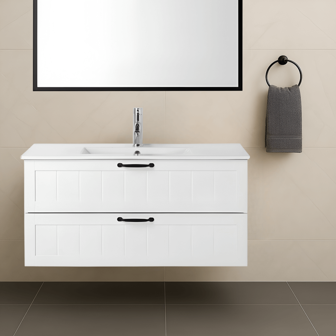 ארון אמבטיה תלוי דגם שחר רוחב 100 ס