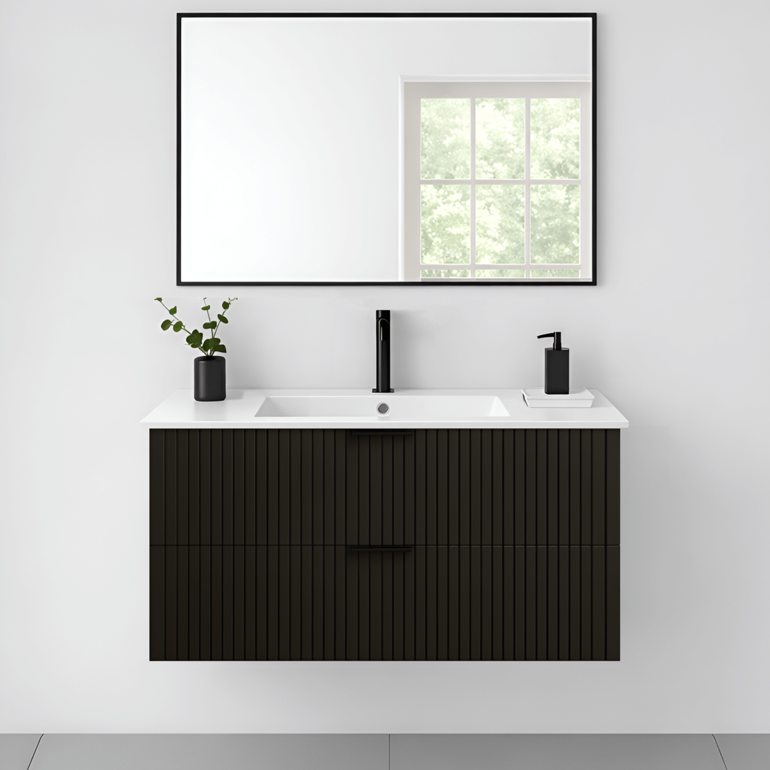 ארון אמבטיה תלוי אסף צבע שחור