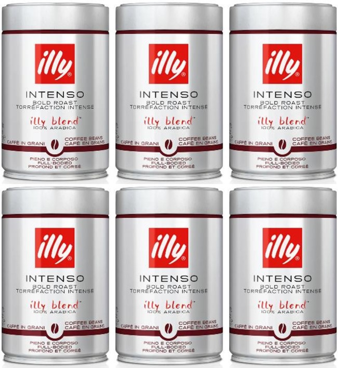 מבצע 6 יח' 250 גר' פולי קפה illy קלייה כהה אינטנסו - illy intenso