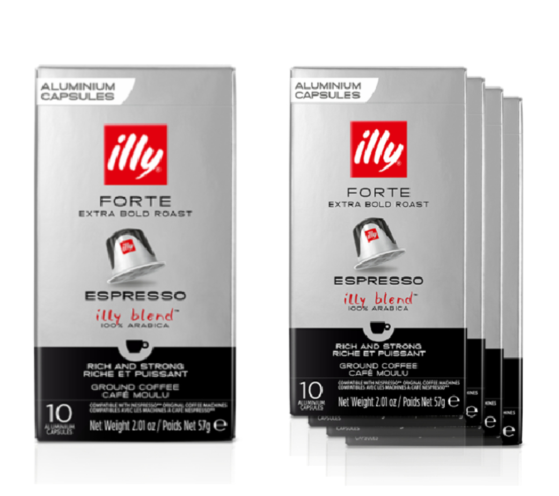 מבצע 50 קפסולות קפה illy קלייה כהה מאוד פורטה - illy forte