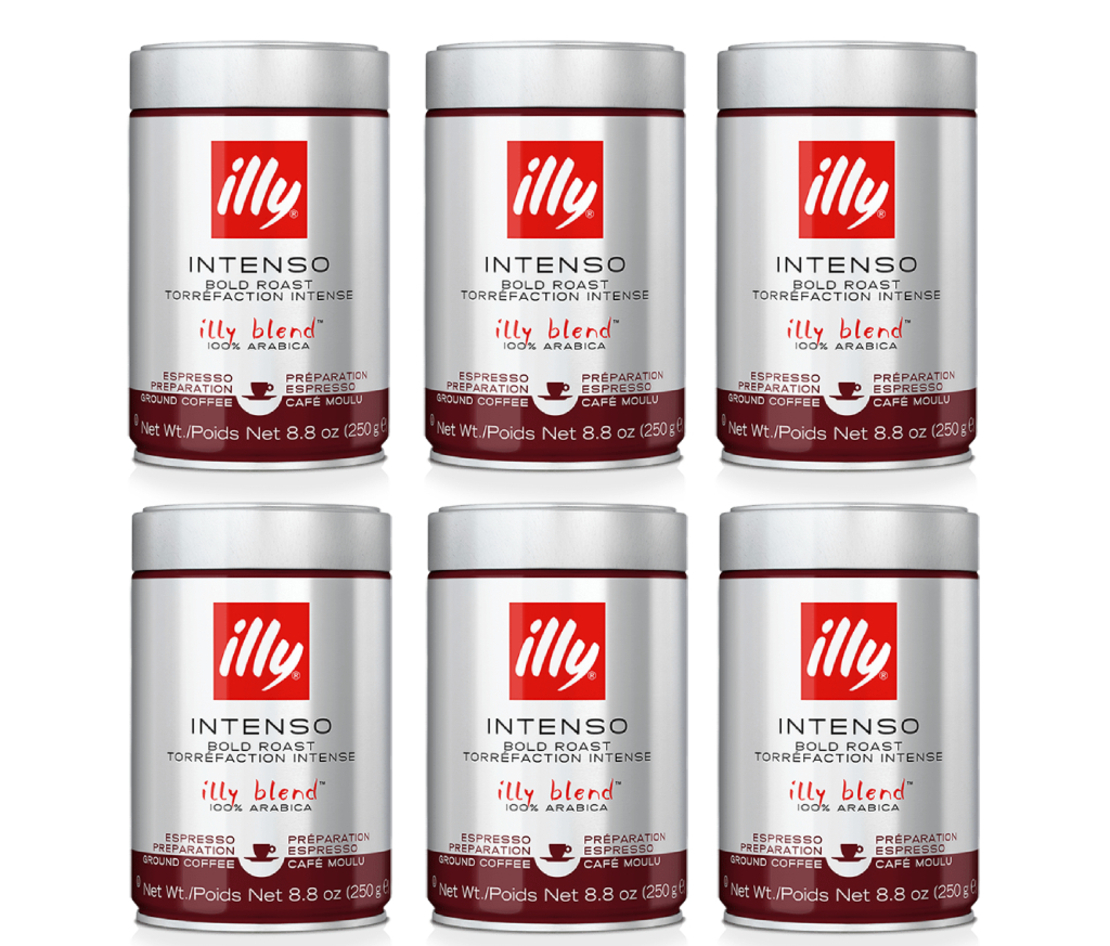 מבצע 6 יח' קפה טחון illy 250 גר' קלייה כהה אינטנסו