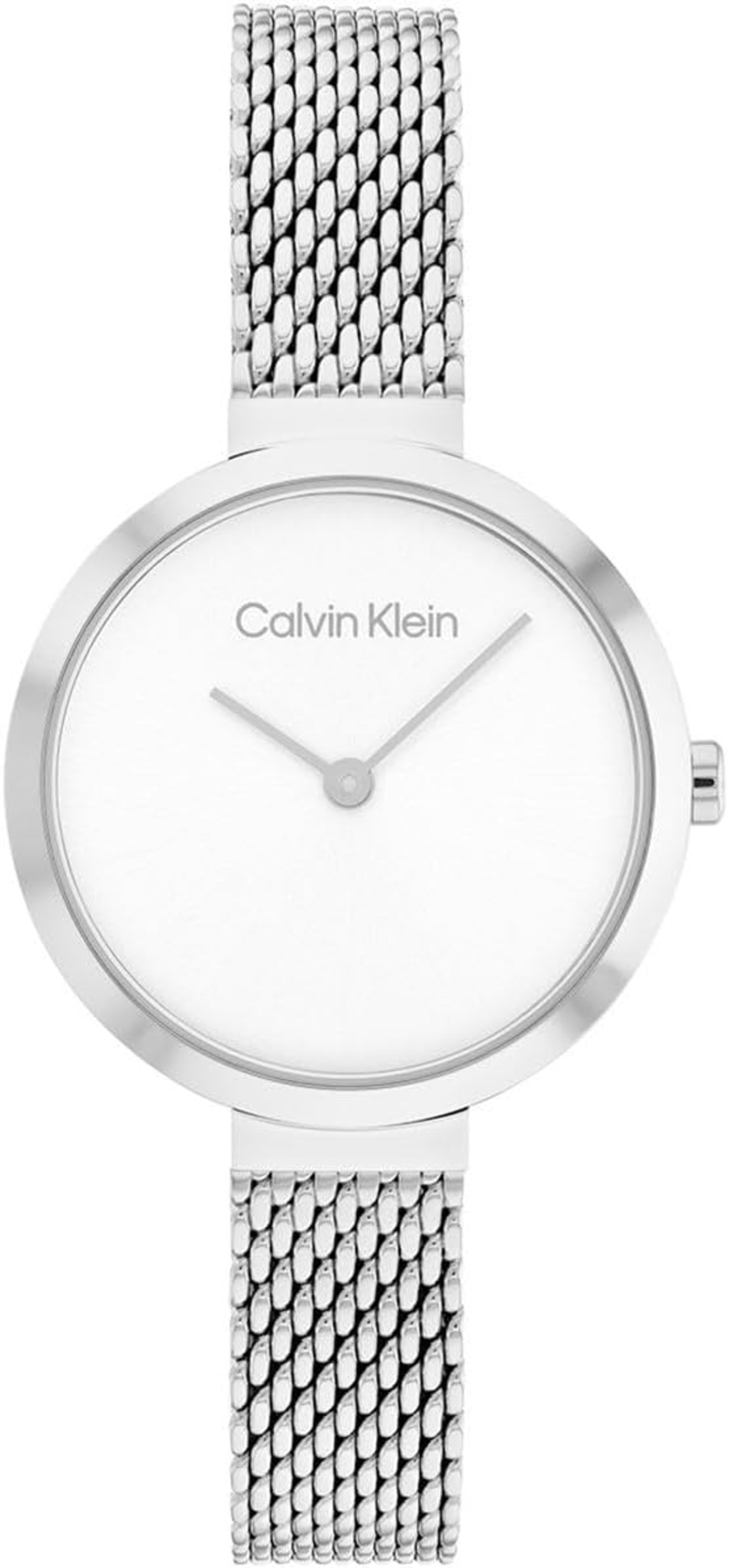שעון Calvin Klein עם רצועת מש כסופה 25200082